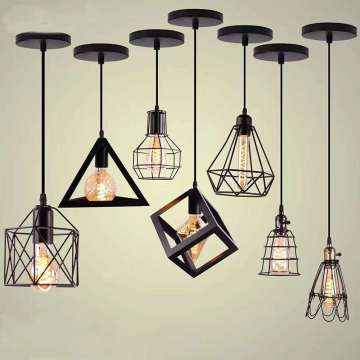 Wholesale Retro Industrial Indoor Iron Chandeliers E27 Base for Restaurants