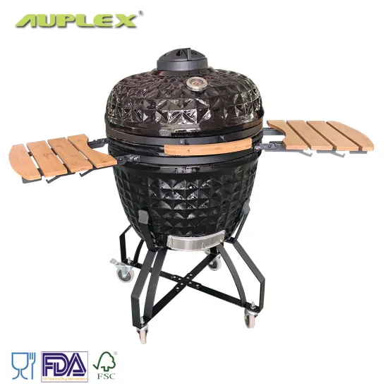 Auplex Kamado 26 Inch Ceramic BBQ Grill Outdoor Barbeque Smoker Charcoal BBQ Grill Kamado