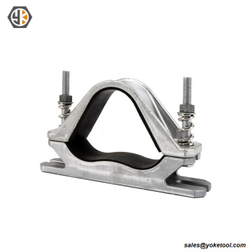 Abrazaderas para cables de aluminio y PVC con doble perno Trefoil de 15 mm a 155 mm