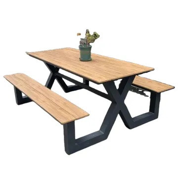 Free Maintenance WPC Aluminum Frame Outdoor Camping Picnic Garden Dining Set