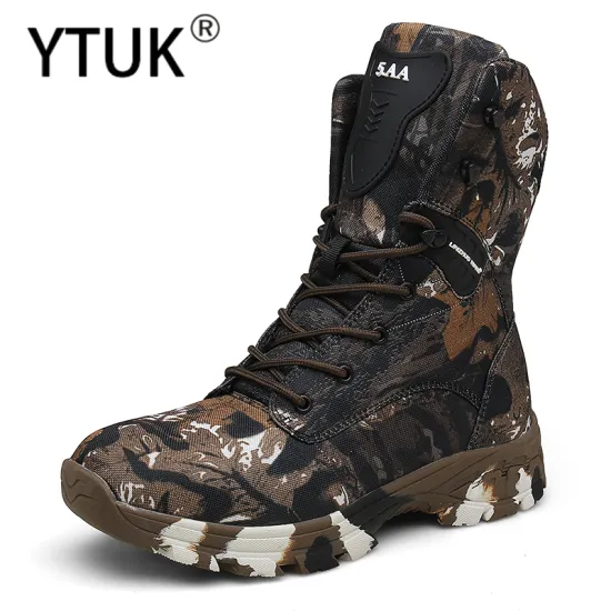 YTUK Outdoor Camo Tactical Sport Men's Shoes Waterproof Hiking Shoes Male Winter Hunting Boots Mountain Shoes Men Army Boot