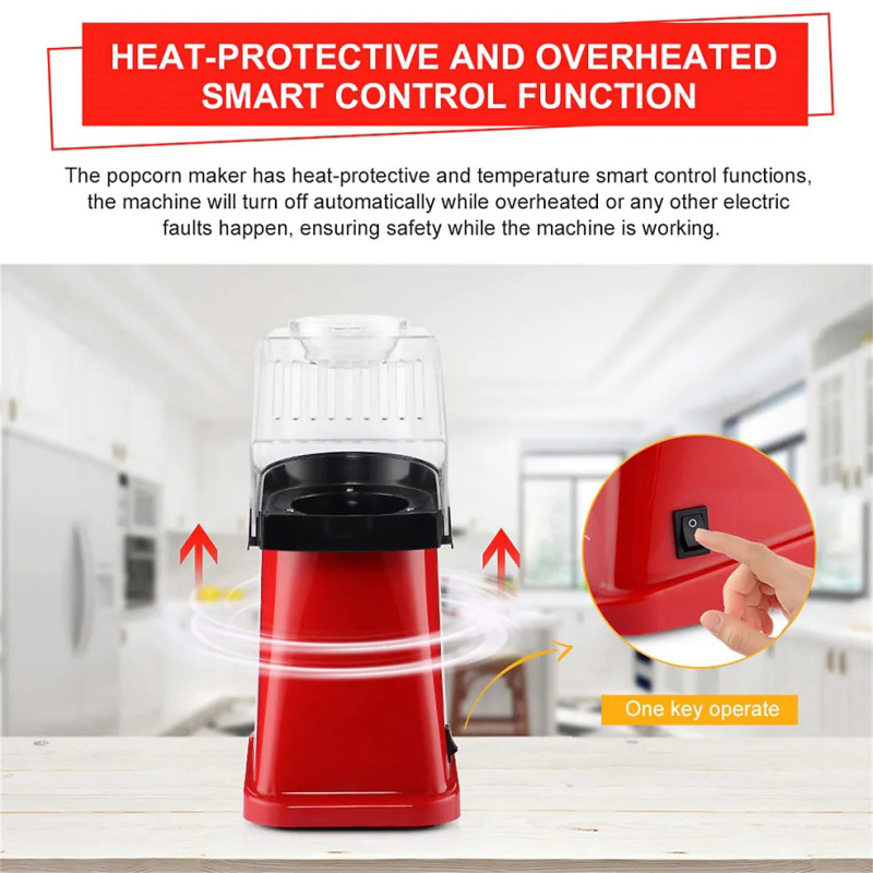 EasyPop Hot Air Popcorn Maker Popper Machine With Measuring Cup, Oil-free