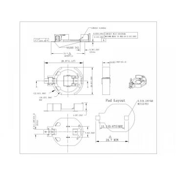 Держатель монетных ячеек SMT для CR2032P