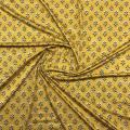 Yellow Base Leaf Lovely Pattern On Viscose Fabric