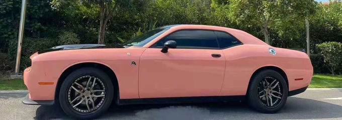 Coral Peach Vinyl Wrap Roll For Car Glossy Crystal Calendered 8mil 2