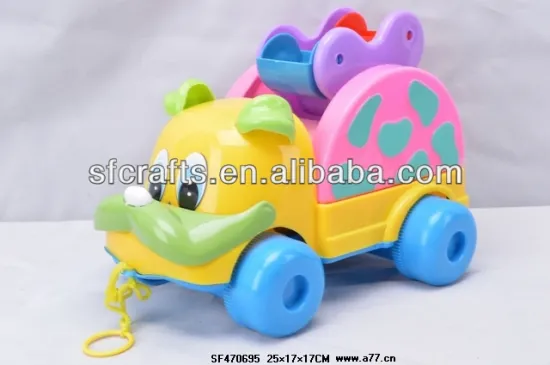 New plastic cartoon pull line car toy for kids