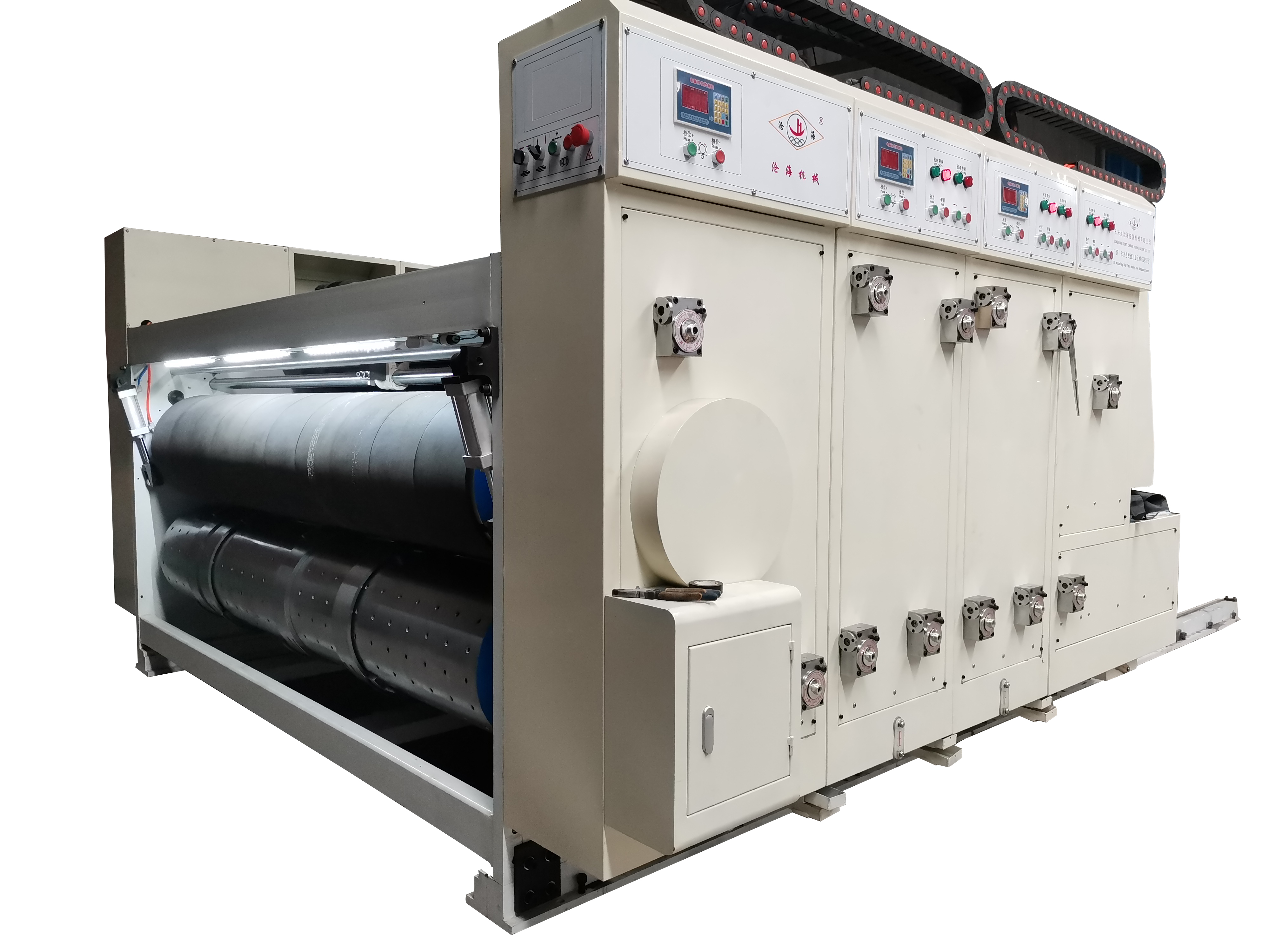 automatic four colors flexo printer slotter die cutter