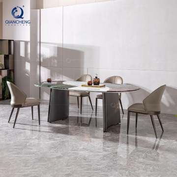 Mobili per sala da pranzo intelligente: tavoli da pranzo in marmo artificiale a mosaico contemporaneo