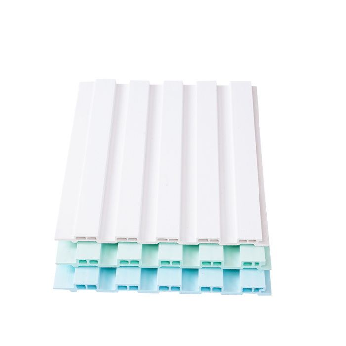 Bảng điều khiển tường WPC màu xanh và trắng