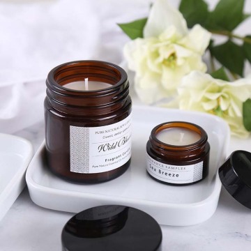 Scented soy wax candle with Retro glass jar