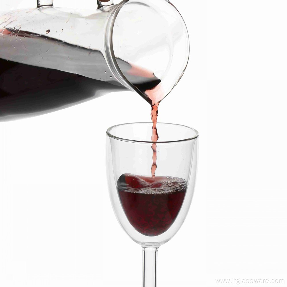 Drinking Double Glass Red Wine Cup