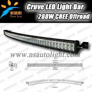 Newest! off road 288W Curve Light Bar Curve LED Light Bar, 10-30V 288W