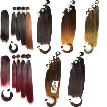 X-TRESS 12 14 16 18 Inch 4Pcs/Pack Hair Bundles With Closure For A Head Synthetic Hair Extension Heat Resistant Synthetic Hair