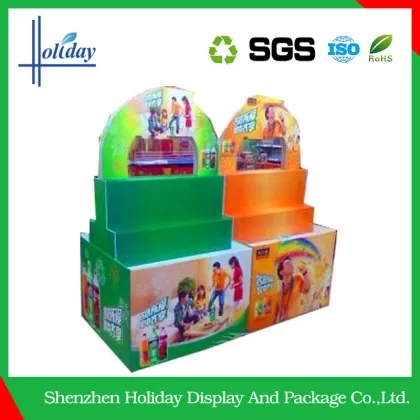 Supermarket custom cardboard paper pallet displays shelf , cardboard pop up displays rack manufacturer