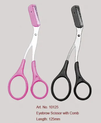 Eyebrow Trimming Scissors Stainless with plastic Ring handles