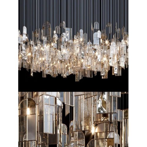 Pendant à lustre en cristal moderne personnalisable Lumière