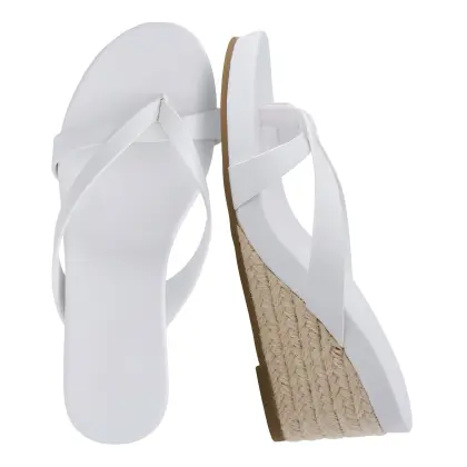 Women Espadrille Wedge Platform Flip Flops