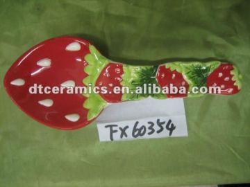 ceramic strawberry soup spoon