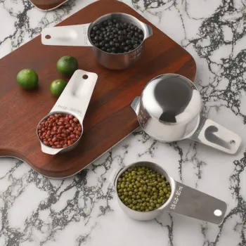 Stainless Steel Measuring Cups Set - Kitchen Measuring Tools for Dry and Liquid Ingredients