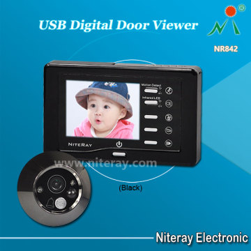 Motion Detection Door Peephole Viewer, Wide Angle Lens Mini Door Peep Hole Camera