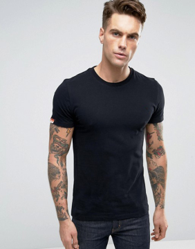 2016 Guangzhou Xinlan Manufacture Custom Short Sleeve Crew Neck Black Mens 100% Cotton Breathable Fitness Fashion Plain T-Shirt