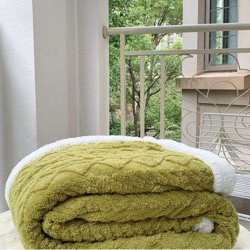 2 side Lamb wool warm sofa blanket