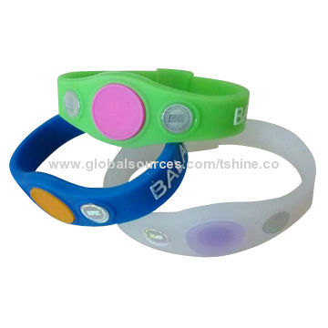 Silicone bracelet, various colors are available