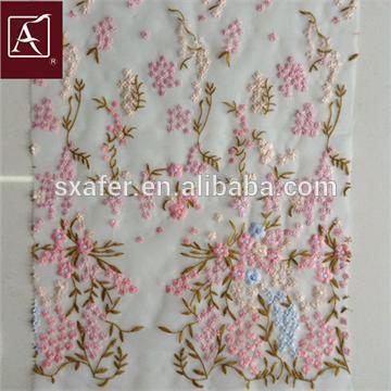 multicolor double border embroidery fabric for dress