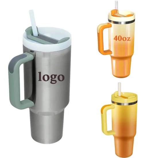 Customizable 1200ml Stainless Steel Vacuum Insulated Quencher Cups and 40oz Adventure Travel Mug with Tumbler Handle for Water Sports Bottles