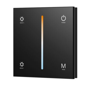Skydance T2-1 Wireless RF Wall-Mounted Glass Touch Panel Dimmer for LED Strip (288W, 12V/24V)