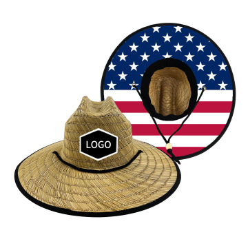 Custom American Seaside Lifeguard Straw Hat