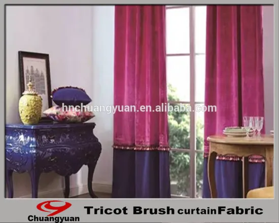2016 fashion color tricot microfiber 100% polyester 300gsm heavy curtain velvet fabric
