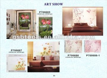 wall mural-lotus,sunflowers,butterfly wallpaper