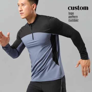 Men Long Sleeve Quarter Training Jogging Wear