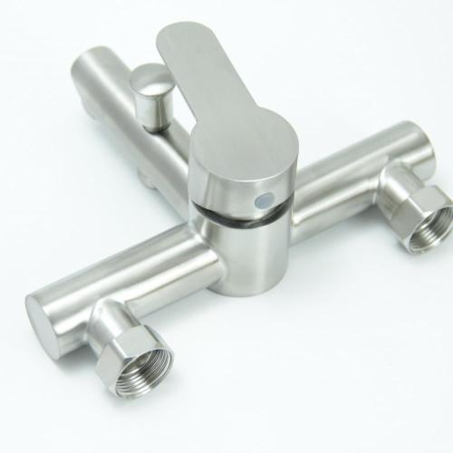 Polished SS Single-handle Button Switch Shower Faucet