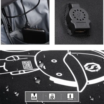 Water Resistant Luminous Logo Solar Charging Backpack