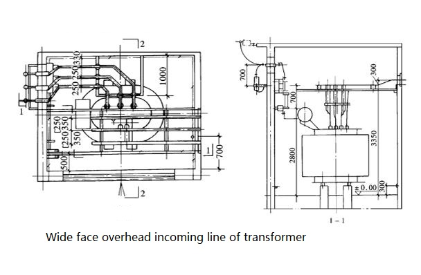 Wide face overhead incoming line of transformer