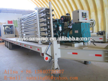 Curving steel roof building machine