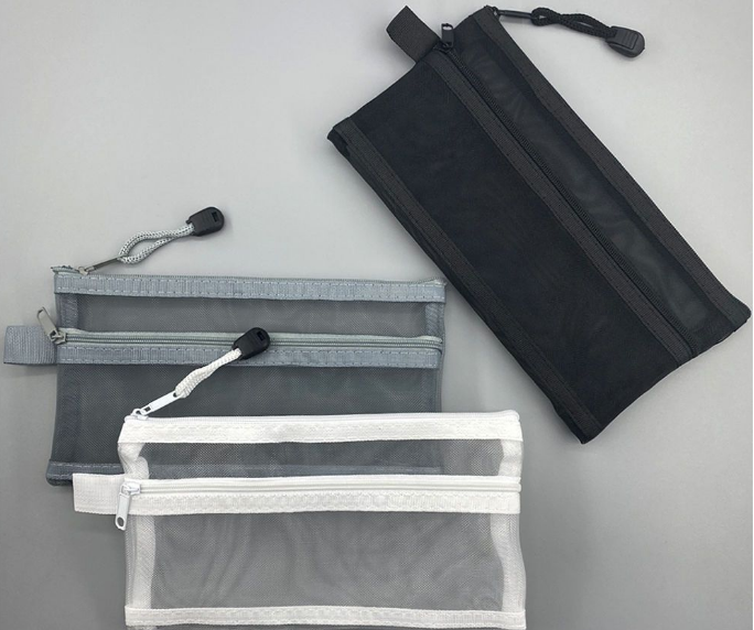 Simple mesh double pen case