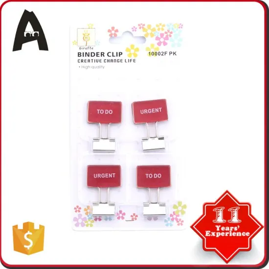 Best price factory directly logo binder clips