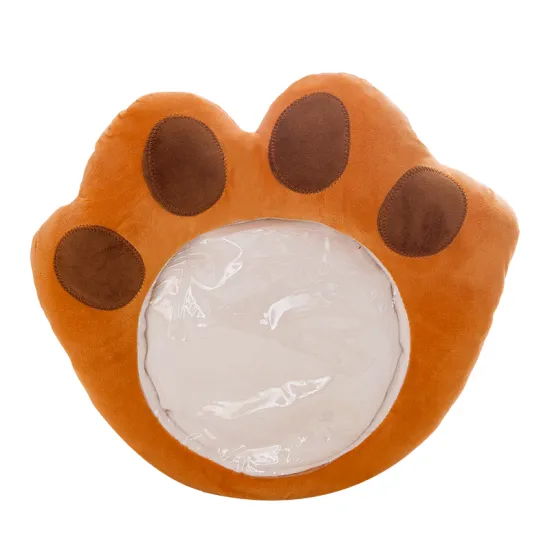 Cartoon creative transparent hand warmer plush toys visual play mobile phone warm pillow double plug hand for winter