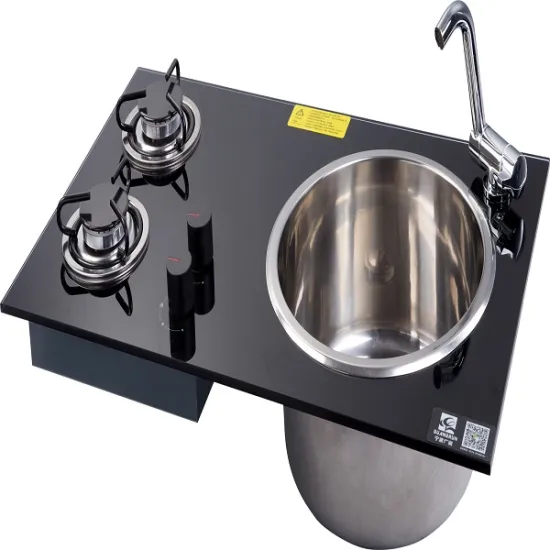 Boat Caravan Camper LPG Gas Stove Hob and Sink Combo with Tempered Glass GR-215