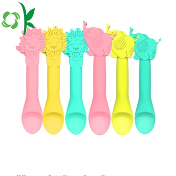 Cute Elephant-shape Toddler Silicone Spoon Train Soft Spoon