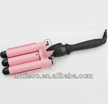 professional triple barrel hair curling wand/iron flash heat up