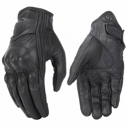 2021 Retro Real Leather Motorcycle Gloves Moto Waterproof Motocross Suomy