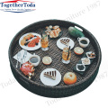 Hand woven cane floating tray for swimming pools