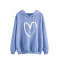 Damen -Casual Heart Print Long Sleeve Pullover