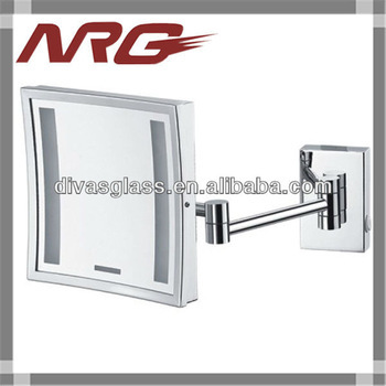 Rectangular mirror with LED light