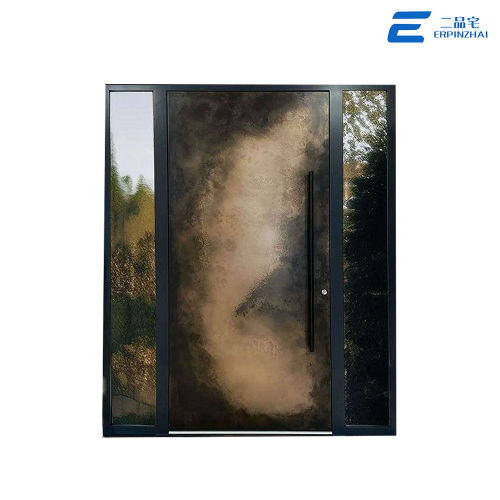 Puerta de entrada de villa de aluminio fundido de panel completo