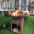 Outdoor corten steel european BBQ grill metal barbecue